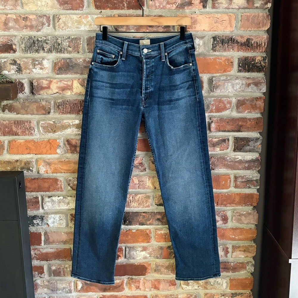 Mother The Thrasher Flood Straight High Rise Jeans in C’est La Vie, 26 - Picture 2 of 12